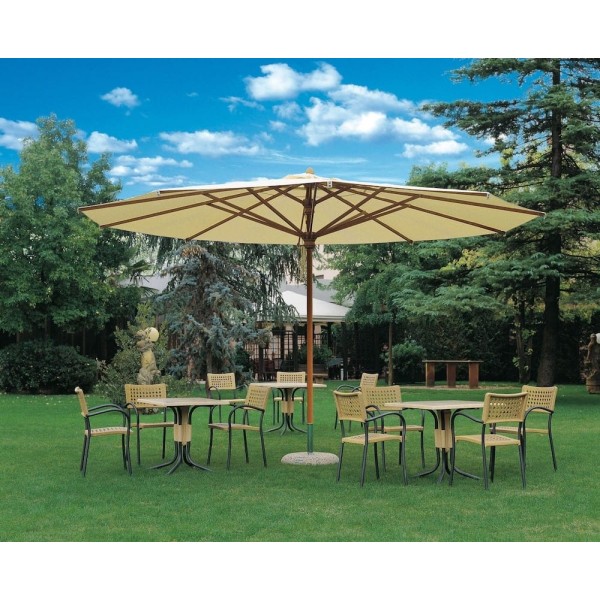 Scolaro Palladio Telescopic parasol rond Ø500cm - hardhout