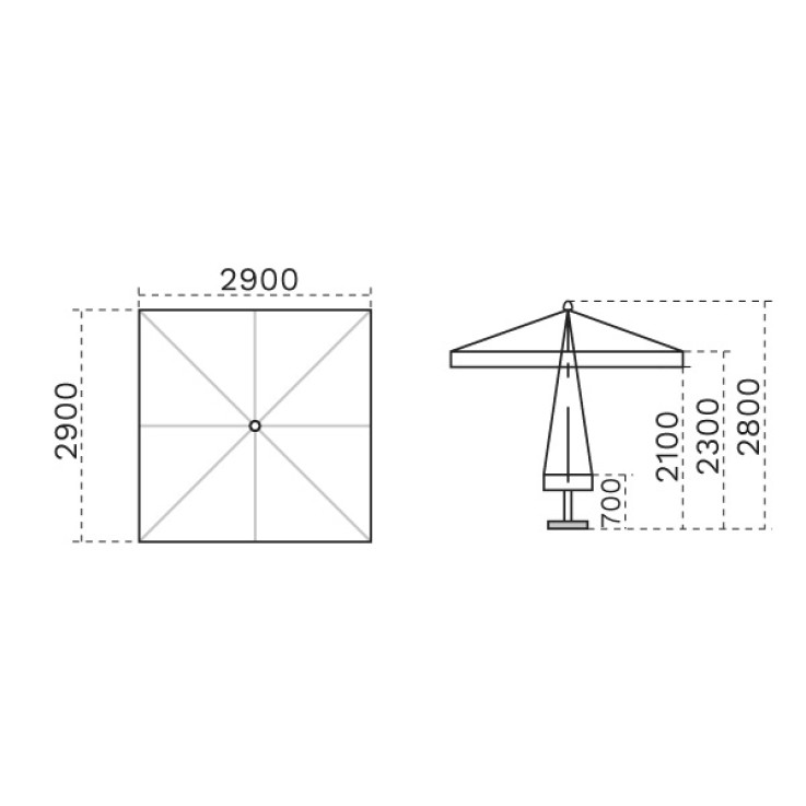 Scolaro Rimini Standard parasol 300x300cm