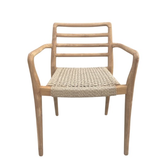 Swan Aguila tuinstoel met armleuningen - teakhout met wicker zitting