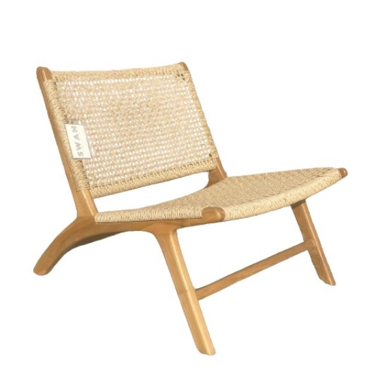 Swan Rhodos loungestoel - teakhout met Viro wicker zitting