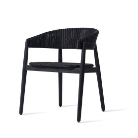 Vincent Sheppard Mona dining tuinstoel - zwart teakhouten onderstel